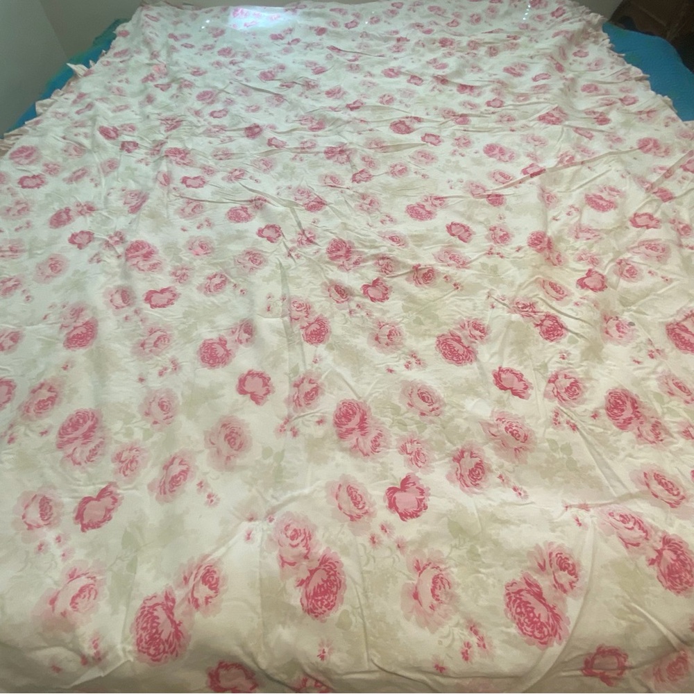 Vintage Twin Simply Shabby Chic Reversible Pink Flower Cotton Comforter - Picture 3 of 10